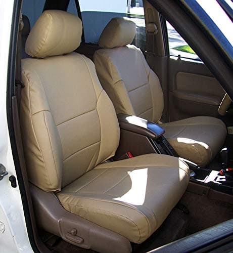 Iggee Artificial Leather Custom Made Original fit Front Seat Covers (Beige) Designed for 1996-2002 Toyota 4 Runner