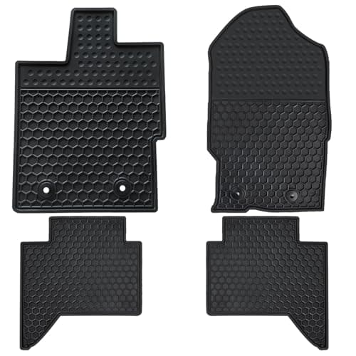 Matericuo Car Floor Mats Custom Fit for Ford Ranger SuperCrew Cab 2019-2023 Black Rubber Auto Liner Mats All Weather Protection Heavy Duty Odorless