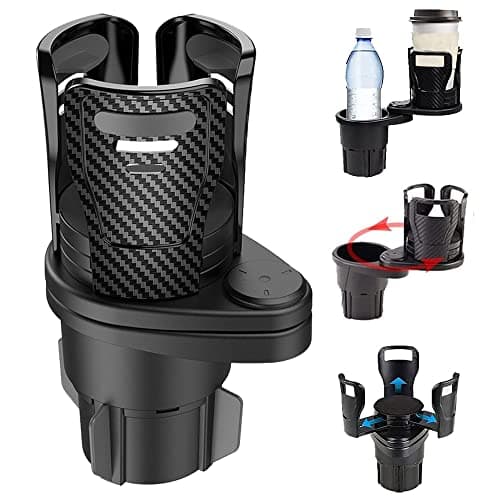 Multifunctional Car Cup Holder, All Purpose Adjustable Large Cup Holder (Carbon Black)