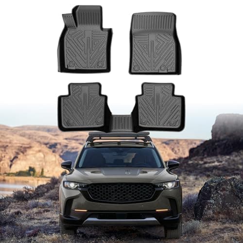 Mixsuper Liner Floor Mats Compatible with 2023-2026 Mazda CX-50 CX50 (Not for Hybrid), All Weather Floor Liners Durable 1st and 2nd Row Set Black