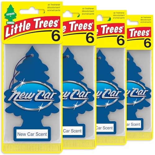 LITTLE TREES Car Air Freshener | Hanging Tree Provides Long Lasting Scent for Auto or Home | New Car Scent, 6-Packs (4 Count)