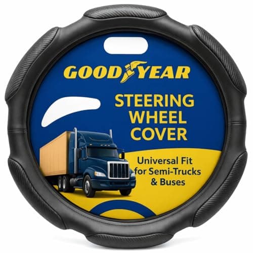 Goodyear 18" Semi Truck Steering Wheel Cover Non Slip Grip, Comfortable, Heavy-Duty Protection, Compatible with Freightliner, Bus, Trucks