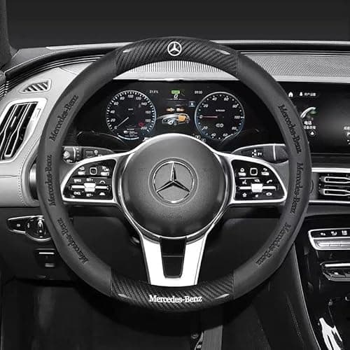 MOIVIKIM New Pattern Carbon Fiber Car Steering Wheel Cover Custom-Fit - Anti-Slip, Segmented Steering Wheel Protector Accessories (fit new-Black)