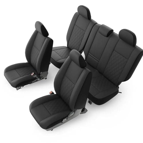 GIANT PANDA Full Set Faux Leather Seat Covers Custom Fit for Jeep Grand Cherokee WK2 2011-2021 Laredo Limited Overland Altitude Summit (5 Seats-Black)