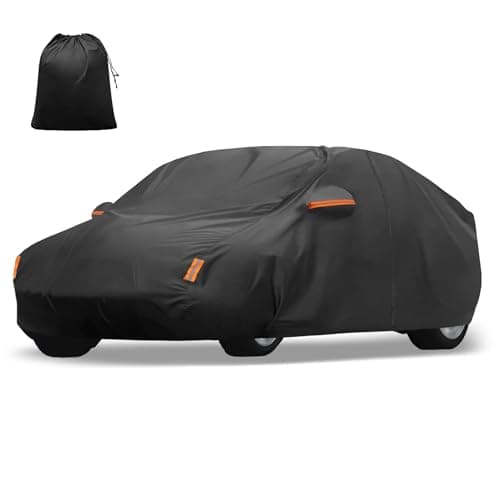 X AUTOHAUX Car Cover for Tesla Model Y 2020-2025 210D-PU Outdoor Full Car Cover All Weather with Door Zipper for Waterproof Windproof Sun Rain Snow Protection