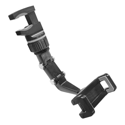 ZIMISI Rearview Mirror Phone Mount Holder for Car, 360° Rotating Adjustable Car Phone & GPS Holder, Universal Retractable Multifunctional Automobile Cradles for All Mobile Phones (Grey)