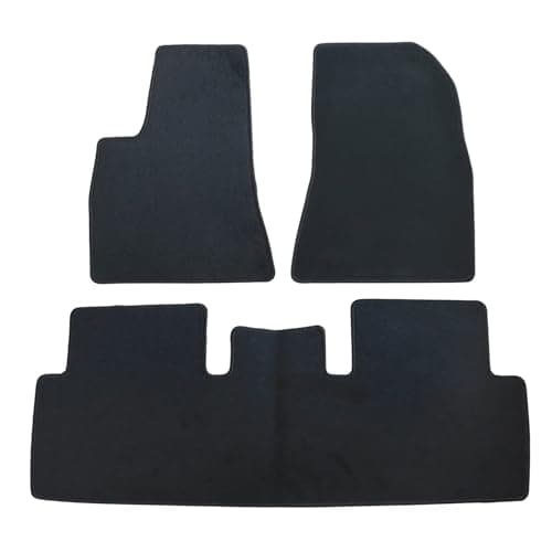 GXARTS 3 PCS Front and Rear Velour Replacement Floor Mats Carpet Black Compatible with Tesla Model 3 2017 2018 2019 2020 2021 2022 2023 Anti- Slip