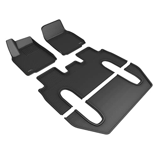 3D MAXpider Custom Fit Kagu Floor Mat (Black) Compatible with Tesla Model X 6-Seat 2022-2026 - Full Set