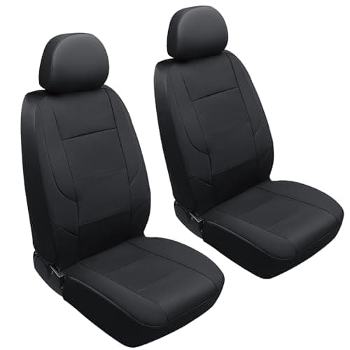 GIANT PANDA Front Car Seat Cover for Subaru, Faux Leather Bucket Seat Covers Custom Fit Subaru Outback Forester Crosstrek Legacy Impreza (Black) 2-Pack