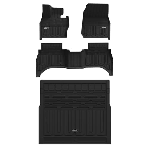 LASFIT Floor Mats & Cargo Mat for Land Rover Range Rover Sport 2023-2025, TPE All Weather Protection 1st & 2nd Row Rubber Floor Liners for Range Rover Sport Accessories, Black, Easy to Clean