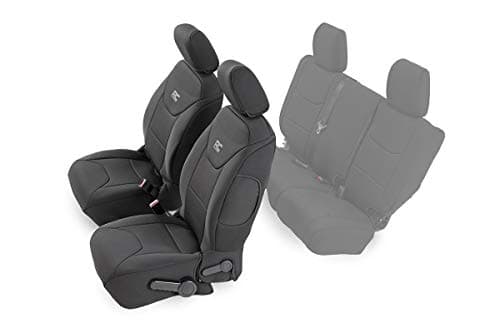 Rough Country Neoprene Front Seat Covers for Jeep Wrangler JK 4-Door (2013-2018) - Waterproof & UV Resistant, Foam Padded, Front Seat Cover Set