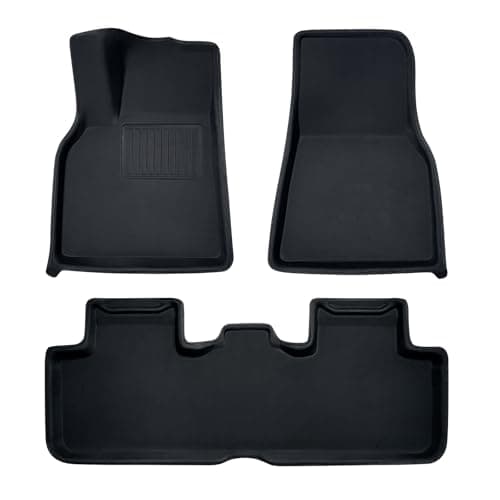 Premium TPE All-Weather Floor Mats for Tesla Model Y 2019-2026 Juniper with High Edges,1st & 2nd Row Waterproof Car Accessories, Pedal Safe Design, Easy to Clean