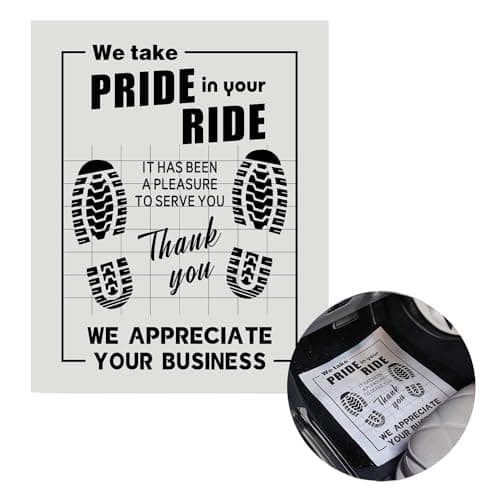 100Pcs Paper Floor Mats for Cars, Disposable White Automotive Floor Mats Kraft Paper, Waterproof Car Foot Pads Protective Papers, Thank You Mats for Car Detailing, Auto Dealership (20" x 16")