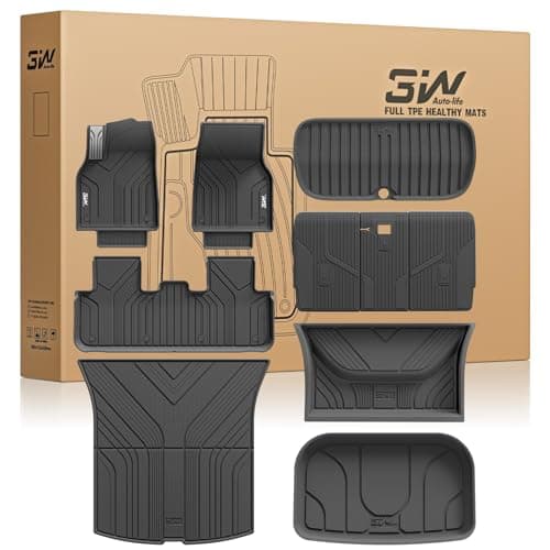 3W Tesla New Model Y Juniper Floor Mats and Cargo Liners, TPE Full Set Floor Liner for New Model Y 2025 2026, Cargo Mats and Seat Back Cover Protector, Car Mats for Tesla Accseeories, Vigormold™