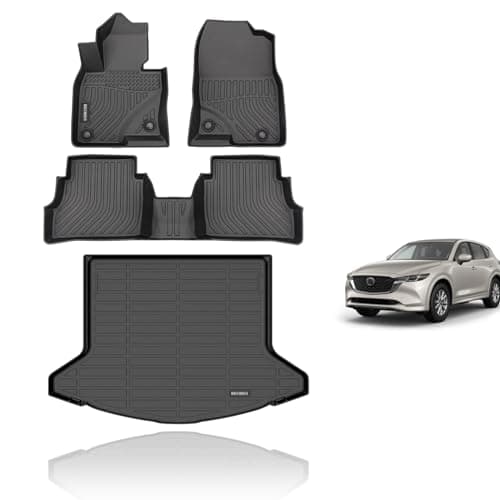KELCSEECS® Floor Mats & Cargo Liner Custom for Mazda CX-5 2025 2024 2023 All Weather Protection Anti-Slip TPE Floor Liners Full Set Mazda CX5 Accessories Black