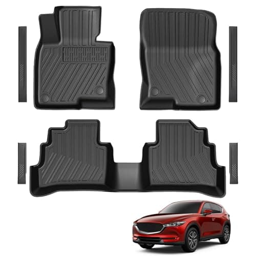 LUMWAY Floor Mats for 2017-2025 Mazda CX-5, TPE All Weather Durable Floor Liners Door Sill Guards for Mazda CX5 Accessories