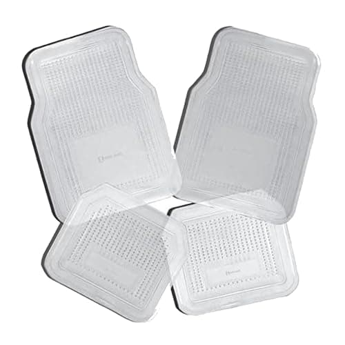 Zento Deals Car Floor Mat - Clear All Weather Floor Mat - Heavy Duty Weather Protection Mats – Universal Fit 4pc Front and Rear – Non Slip Car Van SUV Protection Liner