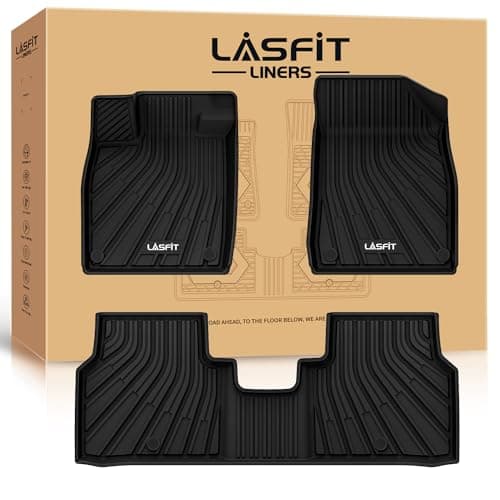 LASFIT Floor Mats Fit for Volkswagen ID.4 2021-2026, Custom Fit TPE All Weather Waterproof Floor Liners 1st & 2nd Row Car Mats, Black