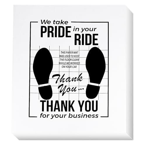 White Car Paper Floor Mats,100Pcs Vehicles Disposable Floor Pads,Temporary Cars Floor Protector,Automotive Mat Covers Protector,Detailing Detail Wash,Temporary Sticky 16x20inch