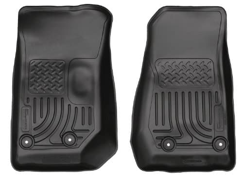 Husky Liners Weatherbeater Floor Mats | Fits 2014-2018 Jeep Wrangler JK | Front Row, 2-pc Black - 18041