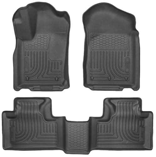 Husky Liners Weatherbeater Floor Mats | Fits 2011 - 2015 Dodge Durango & Jeep Grand Cherokee | Front & 2nd Row, 3-pc Black - 99051