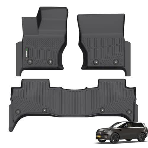 ANBINGO® Floor Mats for Land Rover Range Rover Sport 2014-2022 (Only for Range Rover Sport), Waterproof Car Mats All Weather TPE Heavy Duty Automotive Floor Liners Front& Rear Row, Black