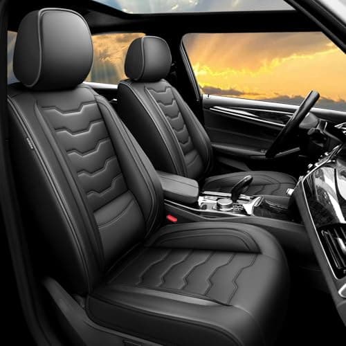 Conjie Fit CRV Car Seat Covers Premium Leather for Honda CRV cr-v 2011-2025 2026. Waterproof, Breathable, Scratch-Resistant & All-Weather Seat Cushion Protector (Full Set,Black)