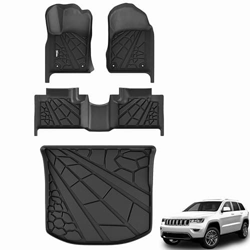 KARPAL Floor Mats & Cargo Liner for 2016-2021 Jeep Grand Cherokee / 2022 Grand Cherokee WK (Not for WL), All Weather TPE Custom Fit Floor Liners Car Mats Accessories