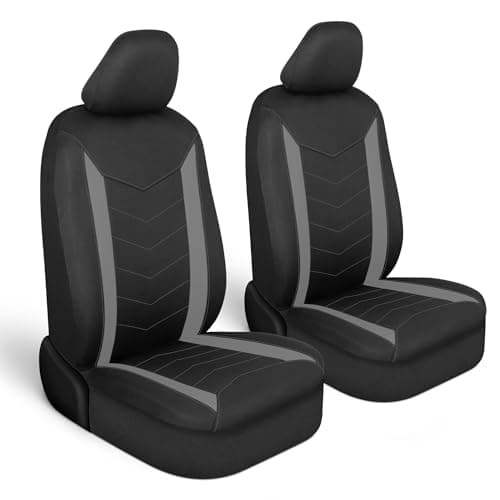 Motor Trend SpillGuard Seat Covers for Cars Trucks SUV – Gray Seat Covers with Waterproof Neoprene Lining, Automotive Car Seat Covers for Front Seats Only, Forros Para Asientos de Carro