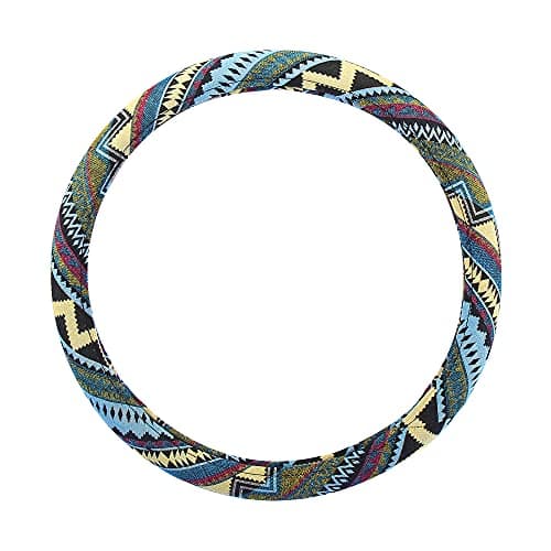 X AUTOHAUX 40cm 16 Inch Universal Steering Wheel Cover for Cars Trucks SUV Ethnic Style Multicolor Printing Pattern