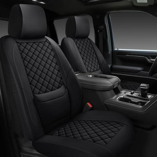 WENNFOUR Silverado Seat Covers 2007-2026 Full Set, Truck Interior Sets Custom Fit for Chevy Chevrolet Silverado GMC Sierra 1500/2500/3500HD Crew/Double/Extended Cab with Lumbar Support, Black