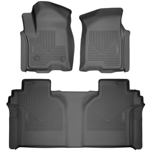 Husky Liners Weatherbeater Floor Mats | Fits 2015-2026 Ford F-150, 2022-2025 Lightning, SuperCrew (Crew Cab) w/Carpet & w/Out Fold Flat Storage | Front & 2nd Row, 3-pc Black - 94041