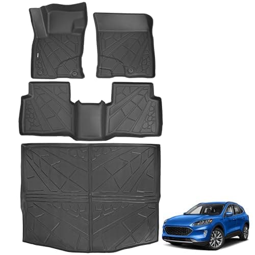 KARPAL Floor Mats for 2020-2025 2026 Ford Escape (NOT Fit Hybrid), Custom Fit TPE All Weather Ford Escape Accessories 1st & 2nd Row Floor Liner & Cargo Liner