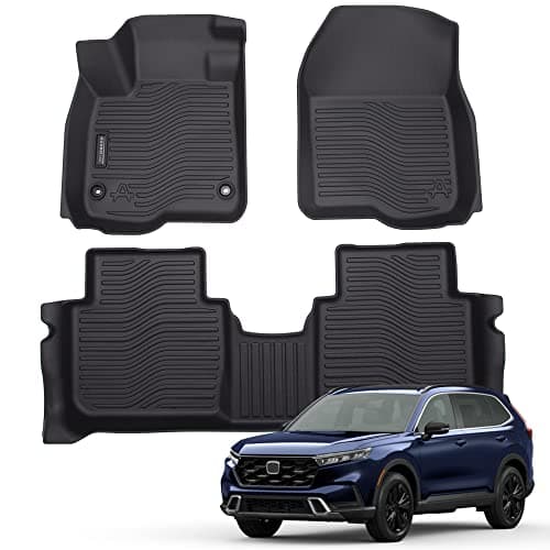 Auxko All Weather Floor Mats Fits for Honda CR-V 2023 2024 2025 2026 (Include Hybrid) TPE Rubber Liners Accessory for Honda CRV 2023 2024 2025 2026 Odorless Anti-Slip Mats Black