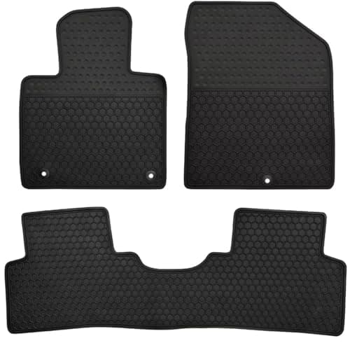 Megiteller Car Floor Mats Custom Fit for Hyundai Santa Fe 2021 2022 2023 2024 (Non Hybrid) Odorless Washable Heavy Duty Rubber (All Weather) Floor Liners Set Black