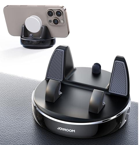 JOYROOM Car Phone Holder Mount, 360° Adjustable & Avoid Sun Glare Phone Holder for Car, Slip Free Spring Snap Design Dashboard Phone Stand, Compatible with Smartphones, GPS Devices