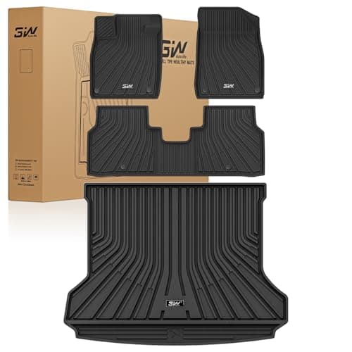 3W Floor Mats & Cargo Liner Fit for Volkswagen ID.4 2021-2025 2026 (Fit Non-Adjustable Carpet Floor), All Weather ID4 Accessories Custom Fit Floor Liner Full Set for Volkswagen ID4, Black