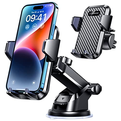 VANMASS【85+LBS Strongest Suction & Military-Grade 2026 Ultimate Car Phone Mount【Patent & Safety Certs】 Cell Phone Holder Truck for Dashboard Windshield Vent for iPhone 17 Pro Max 16 15 Camera Mounts