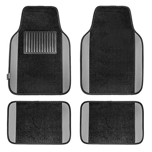 FH Group Automotive Floor Mats – Universal Fit Premium Carpet Car Mats with Driver Heel Pad, Full Set for Cars, SUVs & Trucks - Gray