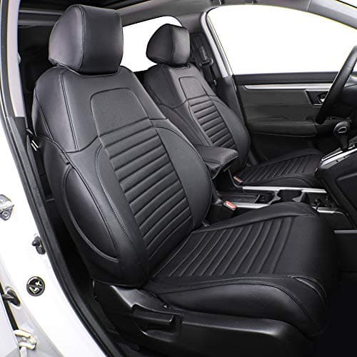 EKR CRV Seat Covers Custom Fit for Honda CRV 2017 2018 2019 2020 2021 2022,Leather Car Seat Cover Full Set for Trucks SUV,Waterproof Car Seat Cushion,Faux Leather (Black)