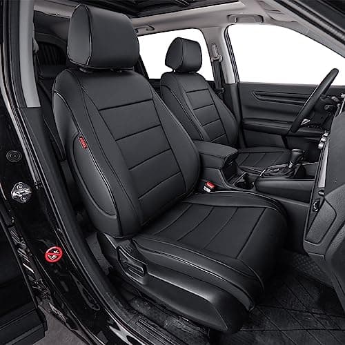 EKR CRV Seat Covers Custom Fit for Honda CRV 2023 2024 2025 2026 Leather Car Seat Cover Full Set for Trucks SUV,Waterproof Car Seat Cushion,Faux Leather (Black)