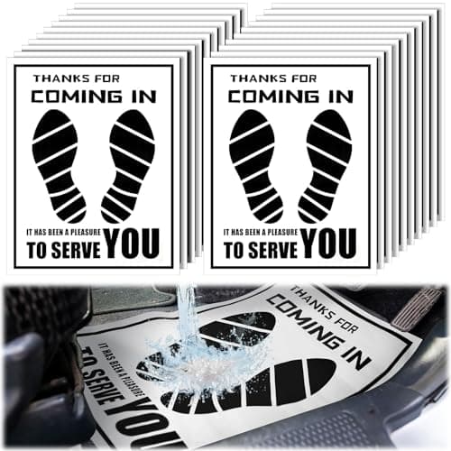 Frienda 500 Pcs Waterproof Paper Car Floor Mats Disposable Floor Pads Covered Plastic Film Automotive Foot Mat for Vehicle Supplies(White,22 x 17 Inch)