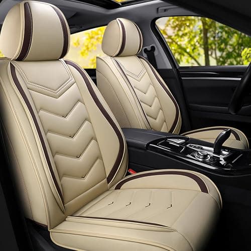 ACDY Car Seat Covers Fit for Mercedes_Benz Sprinter 2000-2026, Stylish Sport Seat Covers, Waterproof Wear-Resistant Premium Nappa Leather Car Seat Cover.(2 Pcs Front/Beige)
