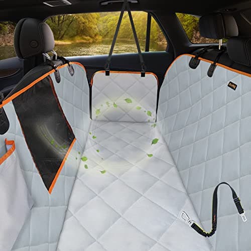 iBuddy Dog Seat Cover for Tesla Model 3 Waterproof Car Seat Protector with Mesh Window Dog Car Hammock Against Dirt and Fur Anti-Scratch Nonslip Machine Washable Back Seat Cover for Model Y