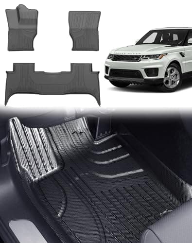 Carbon Fiber Pattern Floor Mats Compatible with Range Rover Sport 2014-2022 All Weather Luxury Custom Fit 3D 1st & 2nd Row Car Mats Protection Floor Liners