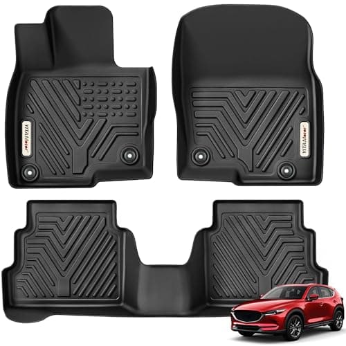 YITAMOTOR Floor Mats Fit for 2017-2025 Mazda CX-5, TPE All Weather Custom Fit Floor Liners for Mazda CX5, 1st & 2nd Row Car Mats Accessories, Black