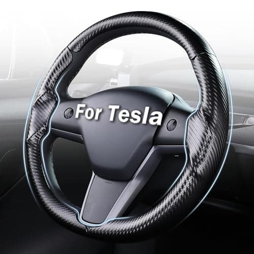 Steering Wheel Cover for Tesla Model 3 (2017-2023) / Model Y (2020-2024),Anti-Slip,Comfortable Grip, Breathable,Customized for Tesla Model 3/Y Accessories,Matte Black