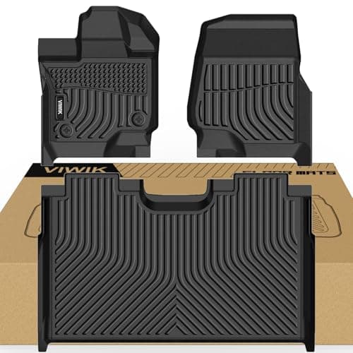 VIWIK TPE Floor Mats Full Set for 2015-2025 2026 Ford F-150 SuperCrew & 2022-2026 F 150 Lightning Without Under-Seat Fold Flat Storage | Custom Fit All-Weather Anti-Slip Car Liners