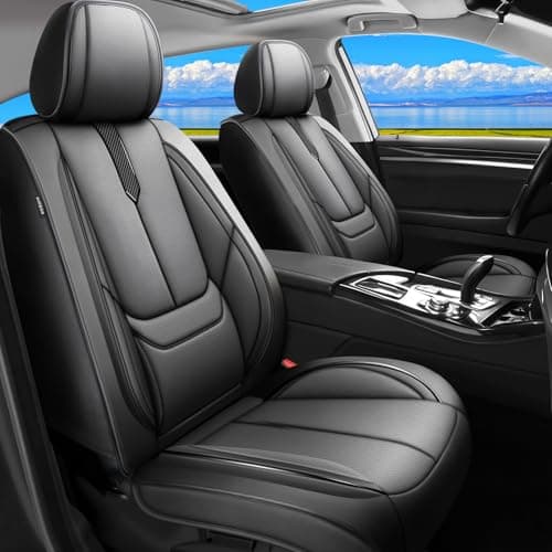 FQFZYMX Fit Outback Car Seat Covers for Subaru Outback 2010-2024 2025 2026 -Upgraded Premium Waterproof & Breathable Leather,Airbag Compatible,All-Weather Seat Cushion Protector,Full Set,Black
