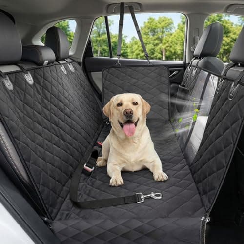 Dog Car Seat Cover, 600D Heavy Dute Durable Car Seat Cover for Dogs Pets, 100% Waterproof Scratch Proof Nonslip Dog Hammock for Cars, Seat Covers Protector with Seatbelt for Pet Sedan SUV Trucks